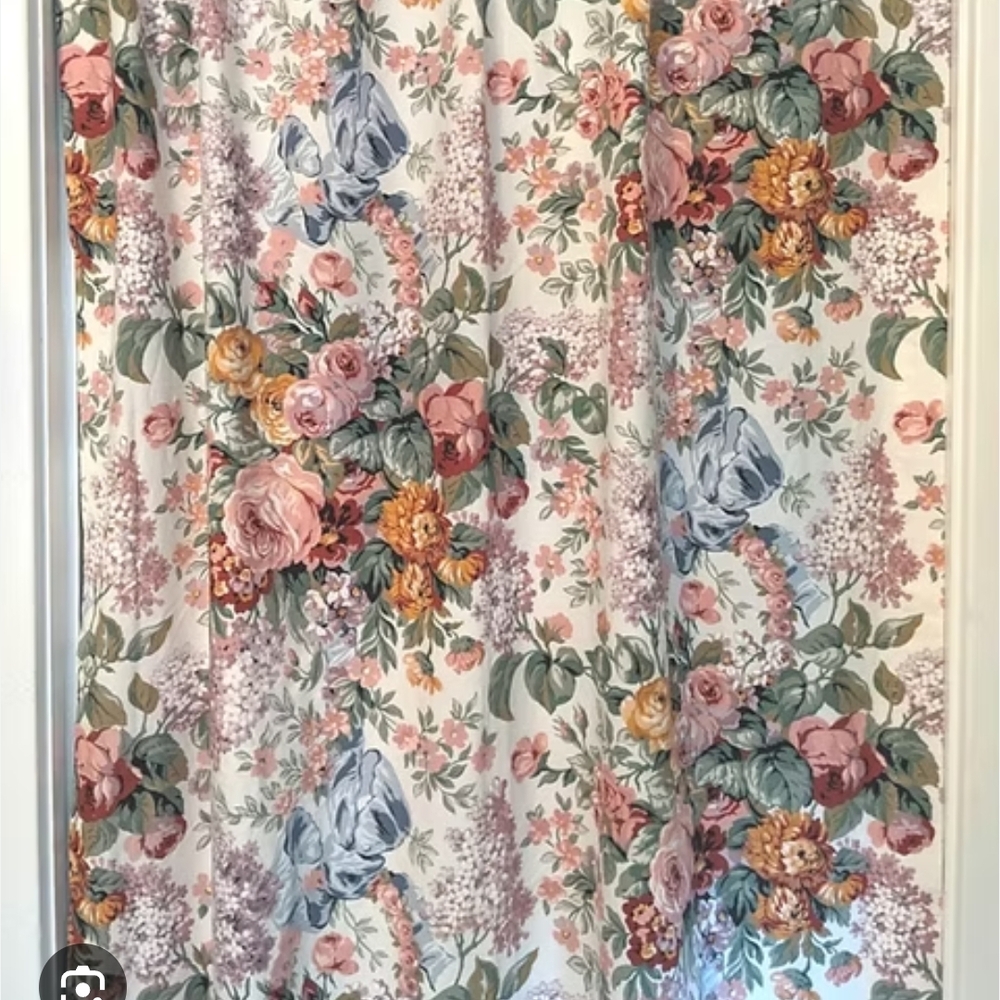 Ralph Lauren Multicolor Floral Curtains Allison Vintage Cotton